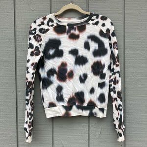 All Saints Tie Dye Leopard Print Sweatshirt